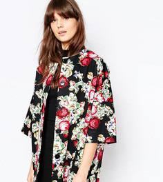 Пальто с рукавами-кимоно с принтом в виде вышивки Helene Berman - Черный