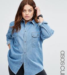 Рубашка бойфренда ASOS CURVE - Черный