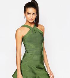 Бандажное приталенное платье WOW Couture - Зеленый