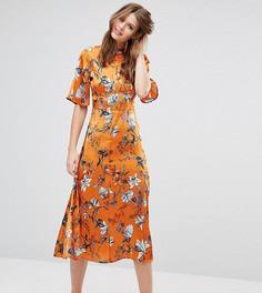 Платье миди с рукавами-кимоно и цветочным принтом ASOS TALL - Мульти