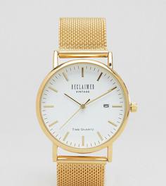 Золотистые часы с сетчатым браслетом Reclaimed Vintage Inspired эксклюзивно для ASOS - Золотой