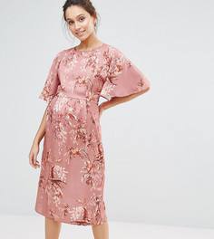Платье миди в стиле кимоно с цветочным принтом Hope & Ivy Maternity - Розовый