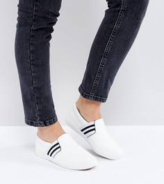 Кроссовки-слипоны для широкой стопы с эластичными вставками New Look - Белый