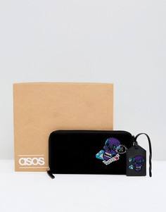 Подарочный набор с кожаным бумажником ASOS - Черный