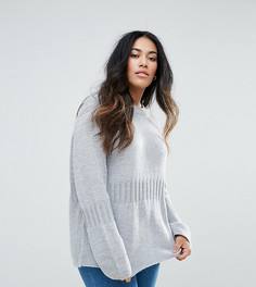 Оверсайз-джемпер с отделкой в рубчик ASOS Curve - Серый