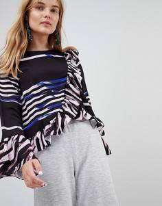 Топ с перекрестными оборками и принтом ASOS Made In Kenya - Мульти