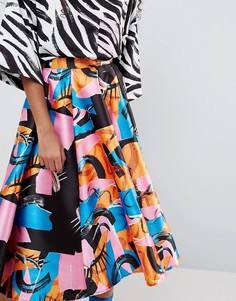 Юбка миди с принтом ASOS Made In Kenya - Мульти