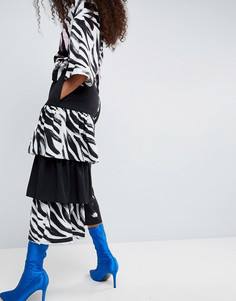 Брюки с асимметричными рюшами ASOS Made In Kenya - Мульти