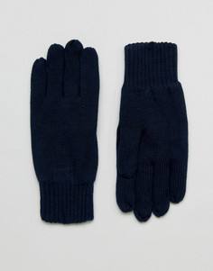 Темно-синие перчатки Selected Homme Leth - Темно-синий