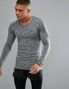 Серый трикотажный лонгслив для бега Craft Sportswear Active Comfort 1903716-9999 - Черный