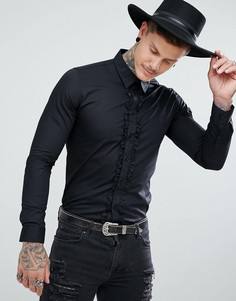 Черная рубашка с оборками Devils Advocate - Черный