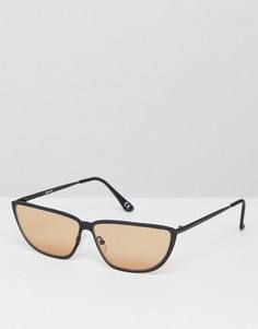 Солнцезащитные очки кошачий глаз в стиле 80-х с металлической оправой ASOS - Черный