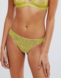 Базовые кружевные стринги ASOS - Зеленый