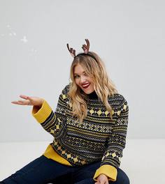 Новогодний джемпер с узором Фэйр-Айл ASOS CURVE - Мульти