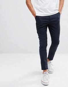 Темно-синие укороченные супероблегающие чиносы ASOS - Темно-синий