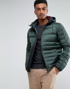 Зеленая дутая куртка-пуховик с капюшоном Tommy Hilfiger Chad - Зеленый