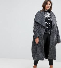 Длинное пальто с леопардовым принтом Religion Plus - Серый