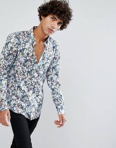 Рубашка с принтом пейсли Clean Cut Copenhagen - Синий