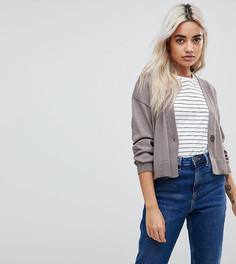Тонкий трикотажный кардиган с одной пуговицей ASOS PETITE - Светло-бежевый