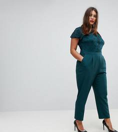 Комбинезон с кружевным верхом ASOS CURVE - Зеленый