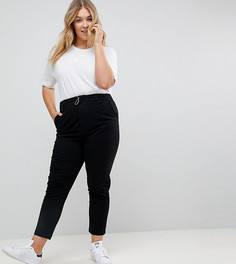 Брюки скинни с завышенной талией ASOS CURVE VIV - Черный