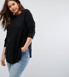 Топ-туника с разрезами по бокам и асимметричной кромкой ASOS CURVE - Черный