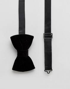 Черный бархатный галстук-бабочка ASOS - Черный