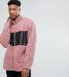 Свободная спортивная куртка из искусственной цигейки ASOS TALL - Розовый