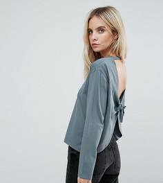 Лонгслив с завязкой на спине ASOS PETITE - Зеленый