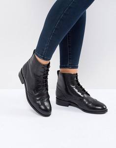 Кожаные броги на шнуровке New Look - Черный