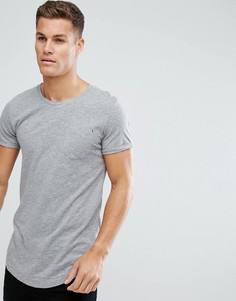 Длинная хлопковая футболка Produkt - Серый