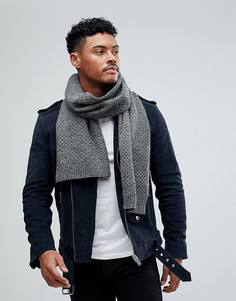 Серый вязаный шарф Burton Menswear - Серый