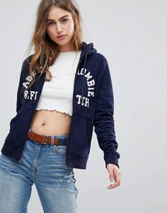 Худи на молнии Abercrombie & Fitch - Темно-синий