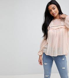 Топ с отделкой на груди River Island Petite - Розовый