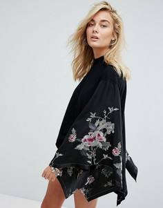 Топ-кимоно с вышивкой Free People - Черный