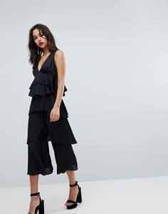 Брюки с оборками River Island Rhiannon - Мульти