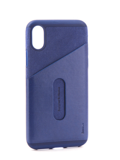 Аксессуар Чехол Baseus Card Pocket для APPLE iPhone X Dark Blue WIAPIPHX-KA15