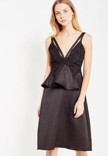 Платье LOST INK CONTRAST LACE BUST PEPLUM MIDI DRESS