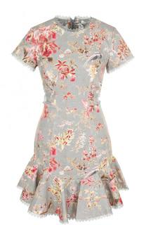 Приталенное мини-платье с цветочным принтом Zimmermann