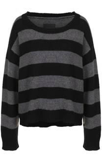 Кашемировый пуловер в полоску с круглым вырезом RTA