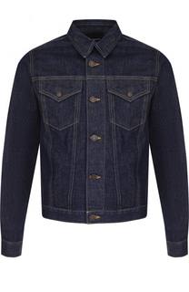 Джинсовая куртка на пуговицах с контрастной прострочкой CALVIN KLEIN 205W39NYC