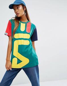Свободная футболка бойфренда Fila - Зеленый