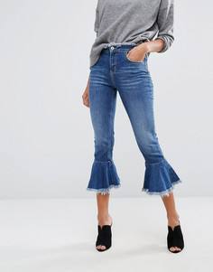 Укороченные джинсы с расклешенными штанинами River Island - Синий