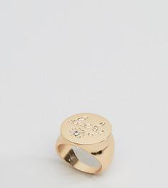 Кольцо с надписью Lucky Monki - Золотой