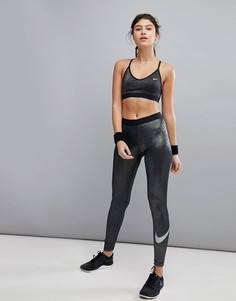 Серебристые леггинсы Nike Pro Training - Серебряный