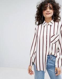 Рубашка с широкими манжетами и завязкой EVIDNT - Белый