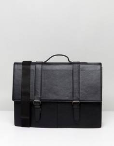 Черный кожаный портфель ASOS - Коричневый