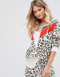 Спортивный худи на молнии с леопардовым принтом Wildfox - Белый
