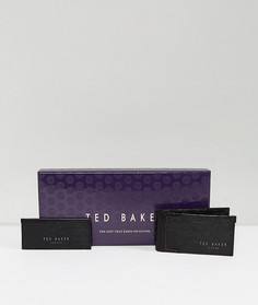 Подарочный набор из кожаных бумажника и визитницы Ted Baker - Черный