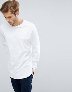 Удлиненный свитшот с закругленным краем ASOS - Белый